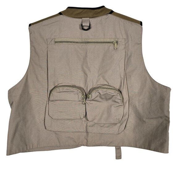 Master‎ Sportsman Rugged Outdoor Gear Khaki Fishing Vest W/ Pockets Zipper Front - Picture 2 of 7